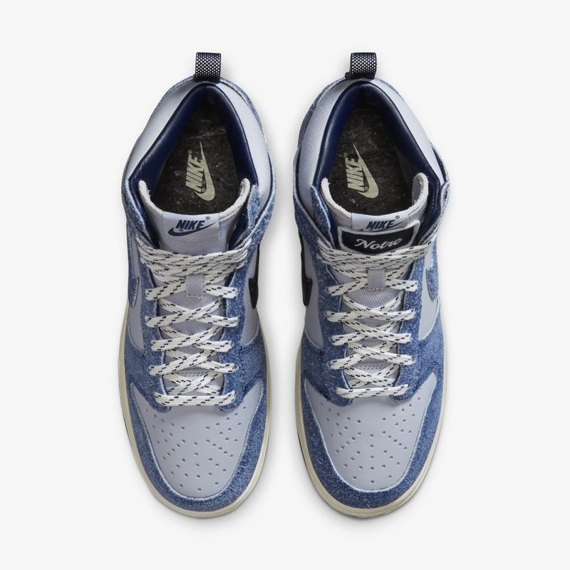 notre x nike dunk high midnight navy